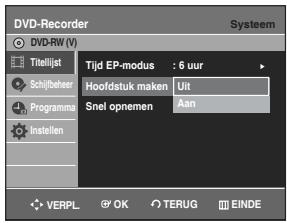 SAMSUNG DVD-R129 - Druk op de toetsen om Hoofdstuk make n te selecteren en druk op OK of op de toets . - 1