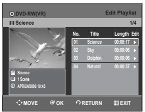 SAMSUNG DVD-R129 - ■ Editing a Scene for the Playlist - 2