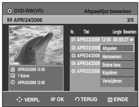 SAMSUNG DVD-R129 - Druk op de ▲▼ toetsen om de titel die u wilt bewerken uit de afspeellijst te selecteren en druk verrolgens op de OK of ▷ toets. - 1