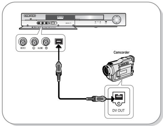 SAMSUNG DVD-R129 - Case 2: Connecting a Camcorder to the DV IN jack (DVD-R130, R131 only) - 1