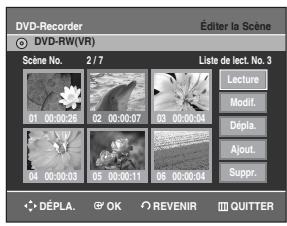 SAMSUNG DVD-R129 - Appuyez sur les touches ▲▼▲▶ pour sélectionner la scène que vous souhaitez dire, puis appuyez sur la touche OK. - 1