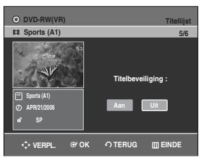SAMSUNG DVD-R129 - Druk op de toetsen om Beveiliging te selecteren en druk op OK of toets. - 2