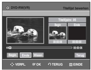 SAMSUNG DVD-R129 - Druk aan het begin van het te verwijderen gedeelte op de OK toets. - 1