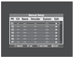 SAMSUNG DVD-R129 - Presetting Channels with the Manual Setup function - 4