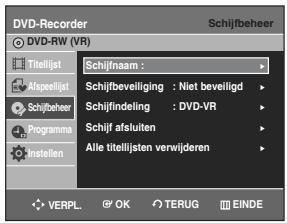SAMSUNG DVD-R129 - Druk op de ▲▼ toetsen om Schijffbeheer te selecteren. Druk verwolgens op de OK of ▷ toets. - 1