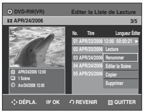 SAMSUNG DVD-R129 - Appuyez sur les touches ▲▼ pour sélectionner renommer, puis appuyez sur la touche OK. - 1
