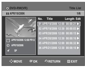 SAMSUNG DVD-R129 - Using the TITLE LIST button - 1