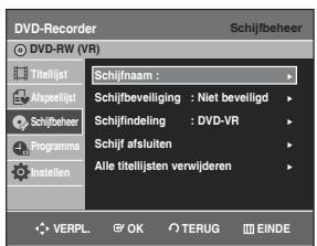 SAMSUNG DVD-R129 - Ga met de ▲▼ toetsen maar Schijfbeheer en druk verwolgens op de OK of ▷ toets. - 1