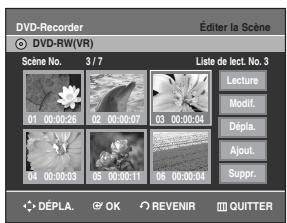 SAMSUNG DVD-R129 - Déplacer une scène (changer une scène de position) - 2