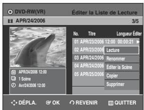 SAMSUNG DVD-R129 - Appuyez sur les touches ▲▼ pour sélectionner l'entrée de la liste de lecture que vous souhaitez écouter, puis appuyez sur la touche OK ou ▷. - 1