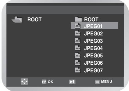 ROOT ROOT JPEG01 JPEG02 JPEG03 JPEG04 JPEG05 JPEG06 JPEG07 OK MENU