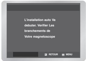 L'installation auto Va debuter, Verifier Les branchements de Votre magnetoscope