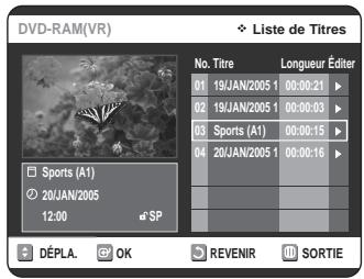 SAMSUNG DVD-VR320P - Sélectionnez Enreg. en déplaçant la barre de seLECTION à l'aide des touches ▲▼ ▲▶ puis appuyez sur OK. - 1