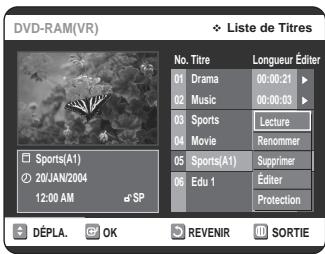 SAMSUNG DVD-VR320P - Appuyez sur la touche TITLE LIST. L'écran Nombre de Titres s'affiche. - 2