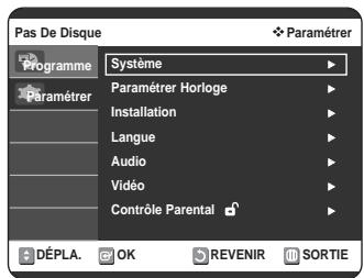 SAMSUNG DVD-VR320P - Appuyez sur les boutons  pour selectionner Paramétrer, puis appuyez sur le bouton OK ou  . - 1