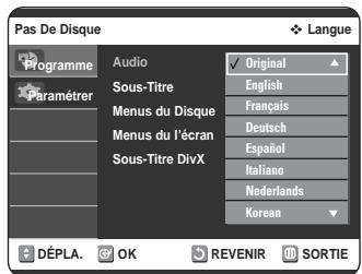 SAMSUNG DVD-VR320P - Configuration des options de langue - 3