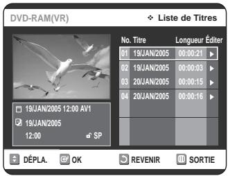 SAMSUNG DVD-VR320P - Avec la touche TITLE LIST. - 1