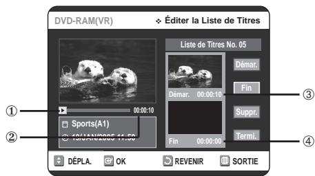 SAMSUNG DVD-VR320P - Suppression d'une partie d'un titre - 7