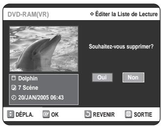 SAMSUNG DVD-VR320P - Appuyez sur les boutons  pour selectionner Suppr., puis appuyez sur le bouton OK ou  . - 2