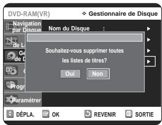 SAMSUNG DVD-VR320P - Suppression de toutes les Listes de Titres - 5