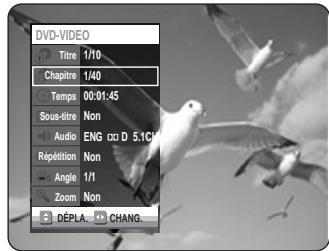 SAMSUNG DVD-VR320P - Sélectionnez un Titre, Chapitre ou une Track (Piste) en déplaçant la barre de sélection à l'aide des touches ▲▼. - 1
