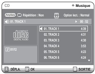 SAMSUNG DVD-VR320P - Déposez un CD audio (CD-DA) sur le plateau de disque. - 1