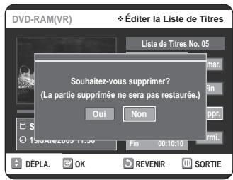 SAMSUNG DVD-VR320P - Suppression d'une partie d'un titre - 10