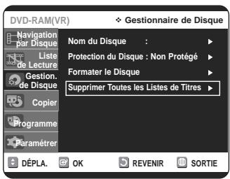 SAMSUNG DVD-VR320P - Suppression de toutes les Listes de Titres - 4