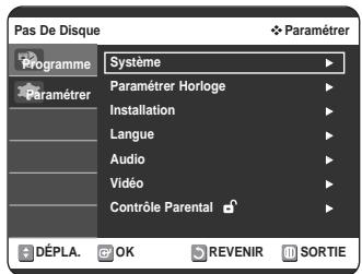 SAMSUNG DVD-VR320P - Configuration des options de langue - 1