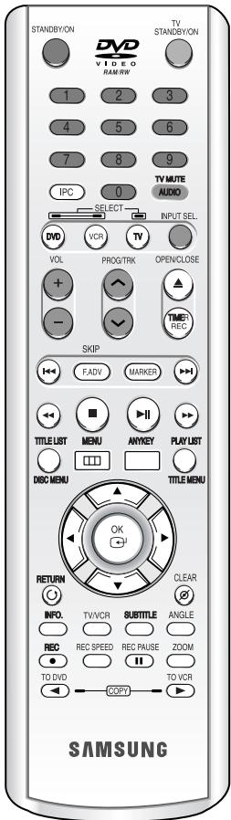 SAMSUNG DVD-VR320P - Réglage de la télécommande - 1