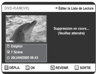 SAMSUNG DVD-VR320P - Appuyez sur les boutons  pour selectionner Suppr., puis appuyez sur le bouton OK ou  . - 3