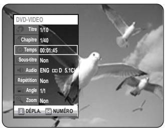 SAMSUNG DVD-VR320P - Sélectionnez Temps en déplaçant la barre de seLECTION à l'aide des touches ▲▼. - 1