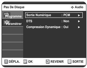 SAMSUNG DVD-VR320P - Configuration des options audio - 2