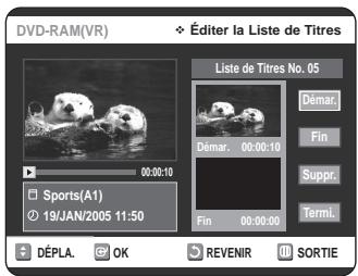 SAMSUNG DVD-VR320P - Suppression d'une partie d'un titre - 6