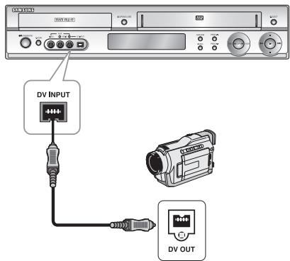 SAMSUNG DVD-VR320P - Cas 2: Connexion d'un apparéil DV à la prise d'entrée DV - 1