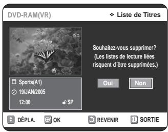 SAMSUNG DVD-VR320P - Suppression d'un titre - 7