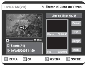 SAMSUNG DVD-VR320P - Suppression d'une partie d'un titre - 5