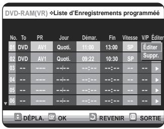 SAMSUNG DVD-VR320P - Suppression de la listedenregistrementprogrammée - 8