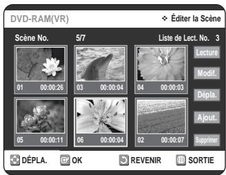 SAMSUNG DVD-VR320P - Déplacement d'une scène (modification de la position d'une scène) - 4
