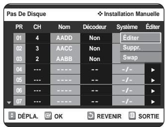 SAMSUNG DVD-VR320P - Appuyez sur les boutons ▲▼ pour sélectionner le numéro de programme souhaïte puis appuyez sur le bouton OK ou ▷. - 1