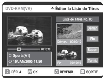 SAMSUNG DVD-VR320P - Suppression d'une partie d'un titre - 9