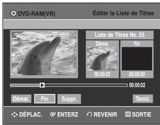 SAMSUNG DVD-VR335 - Suppression d'une partie d'un titre - 5