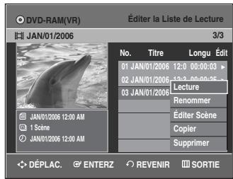 SAMSUNG DVD-VR335 - Sélectionnez lecture en déplaçant la barre de sélection à l'aide des touches ▲▼, puis appuyez sur ENTER ou sur ▷. - 1