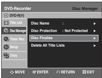 SAMSUNG DVD-VR335 - Finalizing a disc - 7