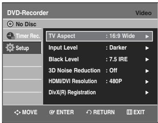 SAMSUNG DVD-VR335 - Setting Up the Display(Video) Options - 2