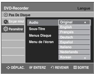 SAMSUNG DVD-VR335 - Configuration des options de langue - 3