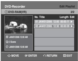 SAMSUNG DVD-VR335 - - Deleting a Playlist Title from the Playlist - 5