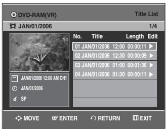 SAMSUNG DVD-VR335 - Deleting a Title - 6