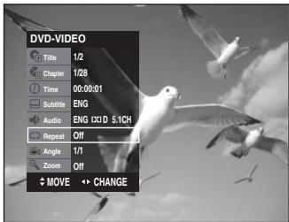 SAMSUNG DVD-VR335 - Press the  buttons to select Repeat. - 1