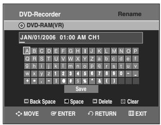 SAMSUNG DVD-VR335 - Renaming(Labeling) a Title - 8